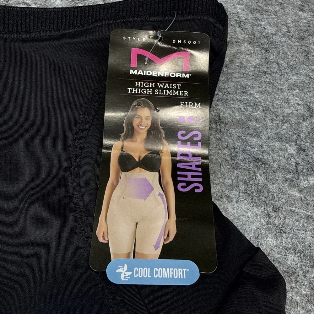 NWT Maidenform Firm Foundations High Waist Thigh‎ Slimmer shapewear black medium
